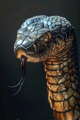 Poster - Close up of a snake with its mouth open, suitable for educational materials or wildlife documentaries
