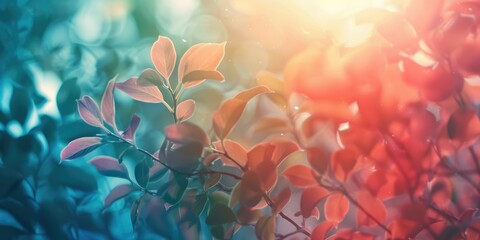 Poster - Bright sun rays filtering through tree foliage. Suitable for nature and outdoor concepts
