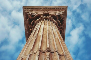 Poster - Close up of a column with a clear sky background. Suitable for architectural and construction concepts
