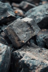 Aufkleber - A detailed view of a pile of rocks. Suitable for geological or construction concepts