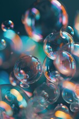 Poster - Colorful bubbles floating in the air, perfect for adding a whimsical touch to any project