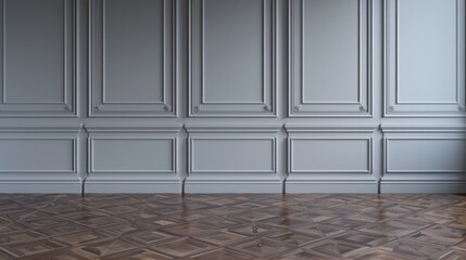 Aufkleber - Simple and versatile image of an empty room with wooden floor and white walls. Ideal for interior design concepts
