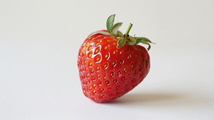 Poster - Fresh strawberry on a clean white background. Suitable for food and health-related designs