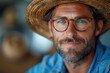 Man wearing glasses and hat, eyeglasses one casual clothing lifestyle