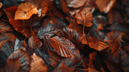 Poster - Detailed close up of a bunch of leaves. Perfect for nature and environmental concepts