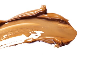 Poster - Close up of chocolate substance on white surface. Suitable for food or cooking themes