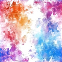 Poster - Beautiful watercolor painting of a sky with fluffy clouds. Perfect for backgrounds and nature-themed designs