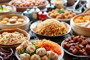 Poster - Diverse selection of food items for various culinary concepts. Ideal for food bloggers or restaurant advertisements