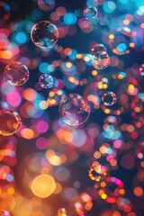 Poster - Colorful bubbles floating in the air, perfect for a festive atmosphere.