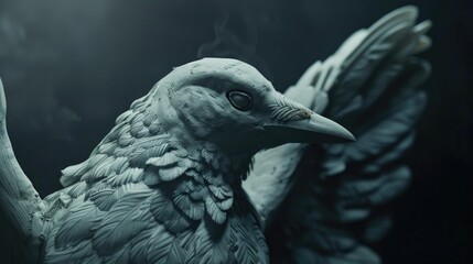 Poster - Close up of a bird perched on a branch. Suitable for nature or wildlife themes
