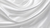Fototapeta Niebo - Biały naturalny jedwab, tekstura, tło, miejsce na tekst do projektu