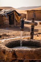 Aufkleber - A well with water in the desert, suitable for various concepts and designs