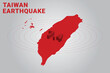 Earth Quake in Taiwan, vector illustration of recent event