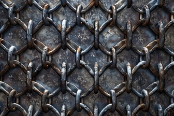 Poster - Detailed view of a chain link fence, suitable for security concepts