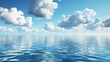 Peaceful sea or ocean scene with clouds.
