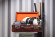 An open travel suitcase from a martial arts practitioner.