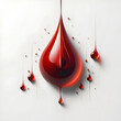 red blood drop against white background. Ai generated