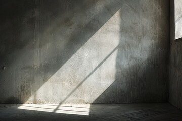 Poster - A stark play of light and shadow on a concrete wall, giving an abstract and minimalistic feel