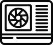 Air conditioning unit icon outline vector. Indoor climate system. Cooling temperature appliance