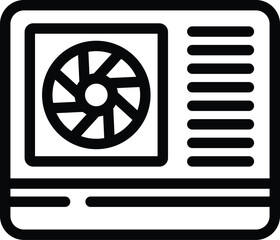 Poster - Air conditioning unit icon outline vector. Indoor climate system. Cooling temperature appliance