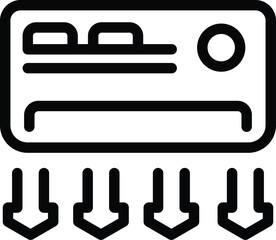 Poster - Air conditioner streams icon outline vector. Fresh airflow. Cooling indoor temperature