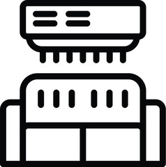 Poster - Living room air conditioner icon outline vector. Conditioning installation. Indoor ventilation system