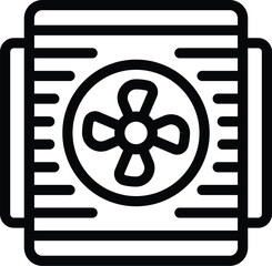 Poster - Electric air conditioner icon outline vector. Ventilation installation. Climate system technology