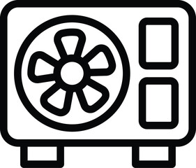 Poster - Home ventilation conditioner icon outline vector. Fresh air conditioning. Smart purifying appliance
