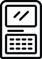 Poster - Ticket purchase terminal icon outline vector. Travelling receipt machine. Self service information kiosk