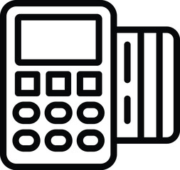 Poster - Automated ticket kiosk icon outline vector. Purchase transportation card. Payment seat terminal