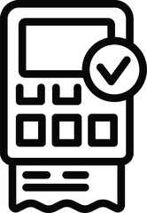 Poster - Approved ticket purchase icon outline vector. Successful terminal transaction. Cash machine receipt