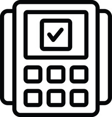 Poster - Self service ticket machine icon outline vector. Smart purchase terminal. Transport card kiosk
