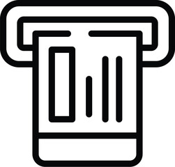 Poster - Automated ticketing machine icon outline vector. Travel pass terminal. Purchase transport card