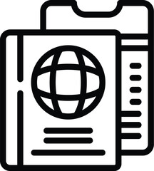 Poster - Travelling passport icon outline vector. Passenger documents. Identity travel papers