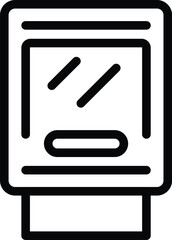 Poster - Ticket automat icon outline vector. Station vending terminal. Touchscreen display technology