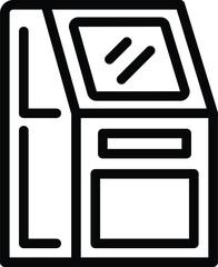 Poster - Digital ticket vending machine icon outline vector. Smart purchase system. Travel pass sale technology