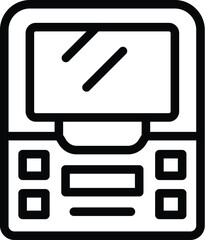 Poster - Touchscreen tickets machine icon outline vector. Smart station terminal. Purchase travel pass device