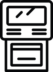 Poster - Touchscreen tickets kiosk icon outline vector. Smart station terminal. Security travel pass machine