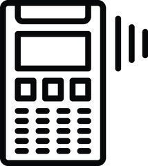 Poster - Cashless ticket terminal icon outline vector. Card payment. Digital smart machine