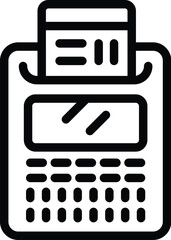 Poster - Insert card in ticket terminal icon outline vector. Buy travel pass transaction. Digital smart payment device