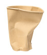 Paper brown crumpled cup on isolated background