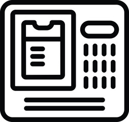 Poster - Cashier terminal icon outline vector. Touchscreen smart technology. Tickets vending machine