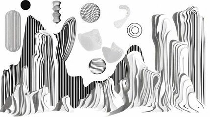 Poster - Abstract Monochrome Optical Art with Varied Textures
