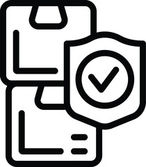 Poster - Parcel delivery icon outline vector. Home order shipment. Postal distribution service