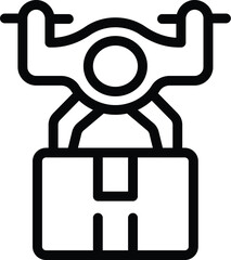Poster - Drone delivery icon outline vector. Smart postal service. Innovative order distribution