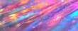Vibrant holographic background with shimmering colors and light patterns.