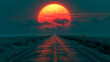 Wide, open road leading towards the sun, ideal for journey-themed quotes