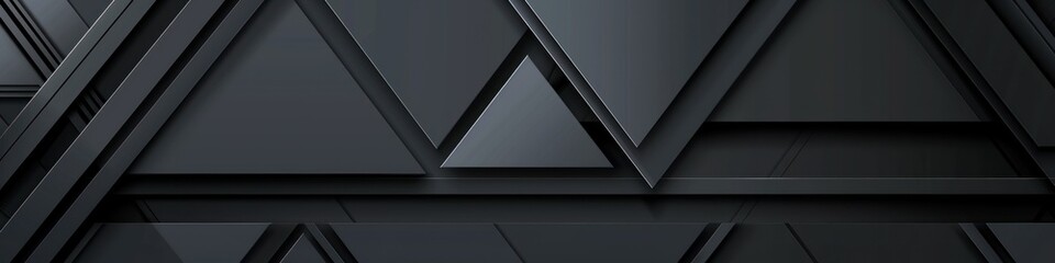 Wall Mural - Abstract geometric black background with diagonal stripes, shapes. Futuristic technology style. Minimal design. 3d effect.