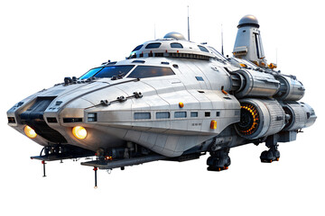 futuristic spaceship isolated transparent background