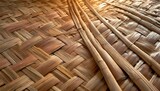 Fototapeta  - nature background of brown handicraft weave texture bamboo surface